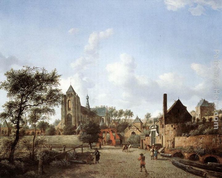 Approach to the Town of Veere painting - Jan van der Heyden Approach to the Town of Veere art painting